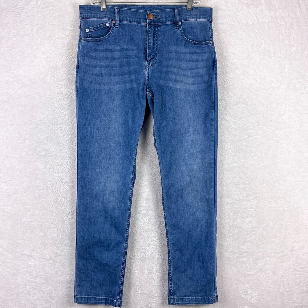 Mugsy Lake Shores Jeans Mens 33x30 Faded Whiskered Stretch Preppy Classic